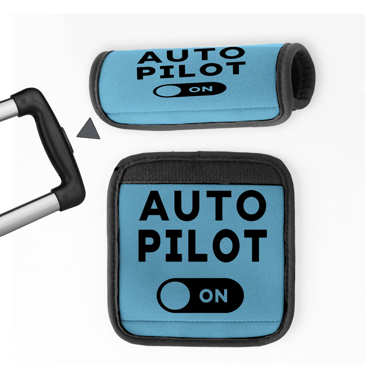 Auto Pilot ON Designed Neoprene Luggage Handle Covers