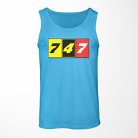 Thumbnail for Flat Colourful 747 Designed Tank Tops