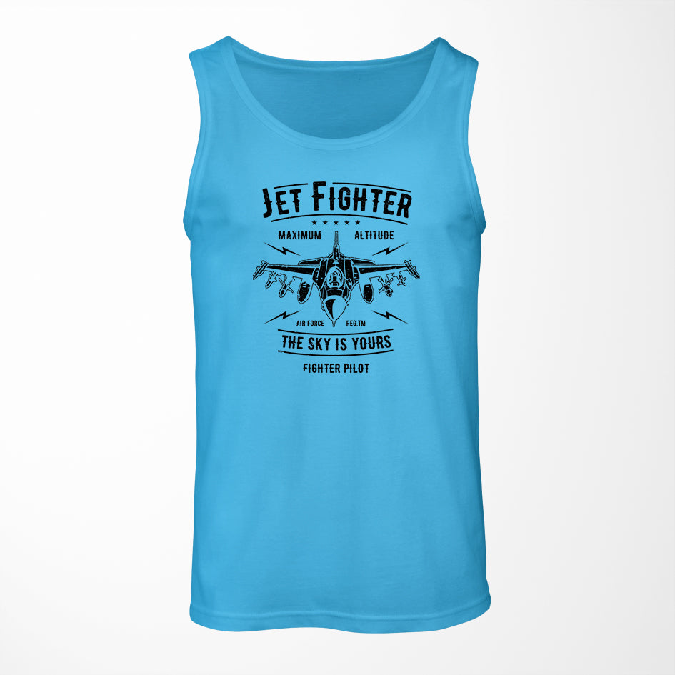 Jet Fighter - The Sky is Yours Designed Tank Tops