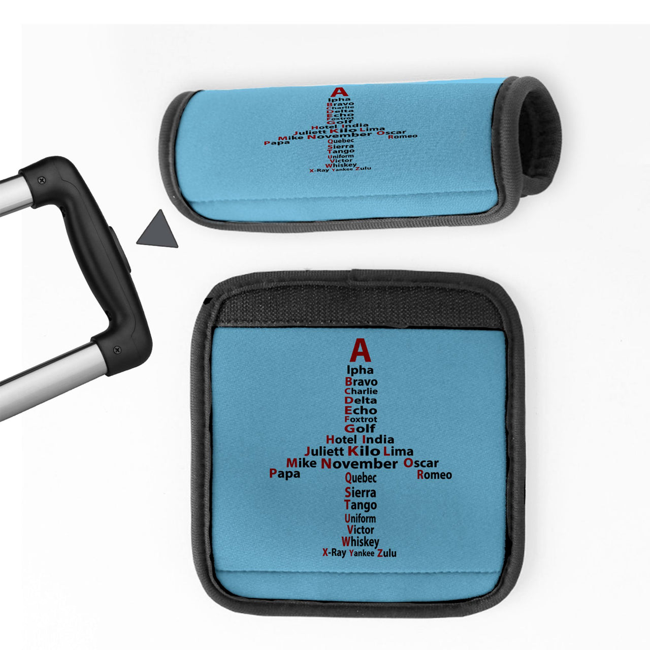 Airplane Shape Aviation Alphabet Designed Neoprene Luggage Handle Covers