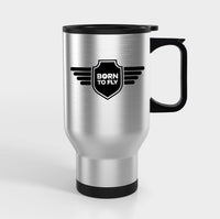 Thumbnail for Born To Fly & Badge Designed Travel Mugs (With Holder)