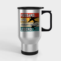 Thumbnail for Husband & Dad & Aircraft Mechanic & Legend Designed Travel Mugs (With Holder)
