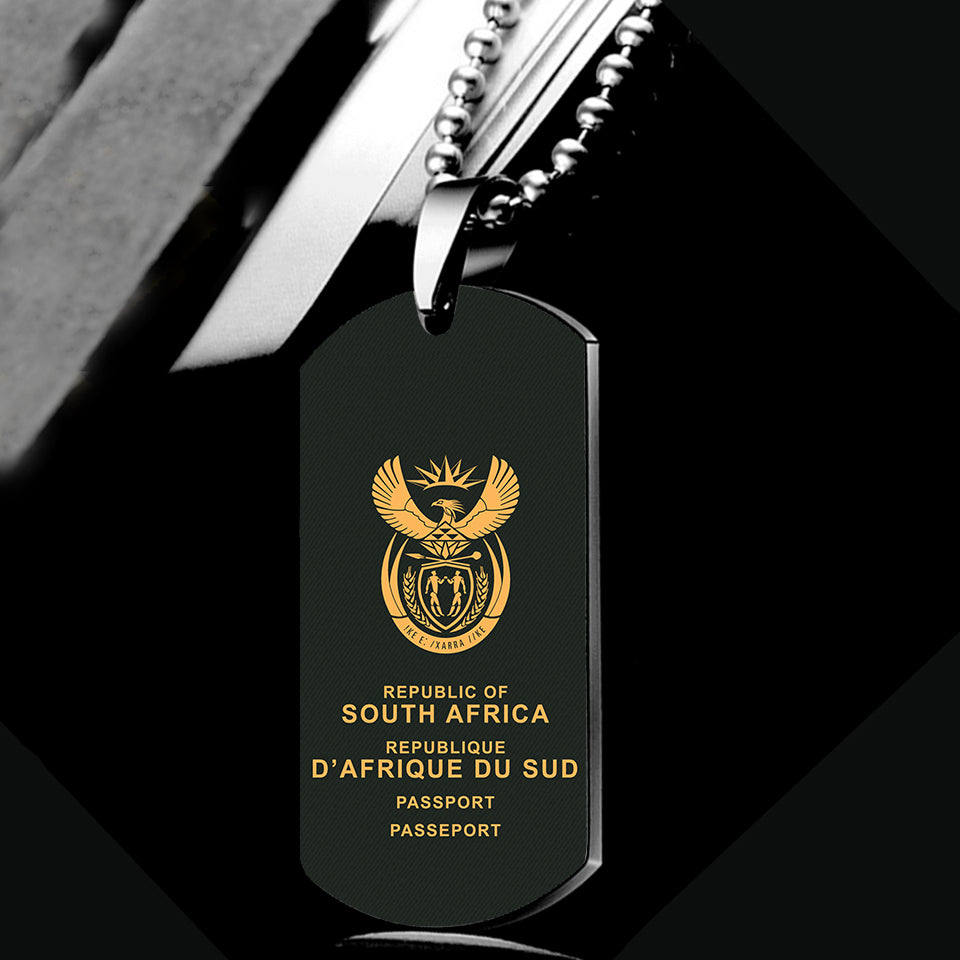 South Africa Passport Designed Metal Necklaces