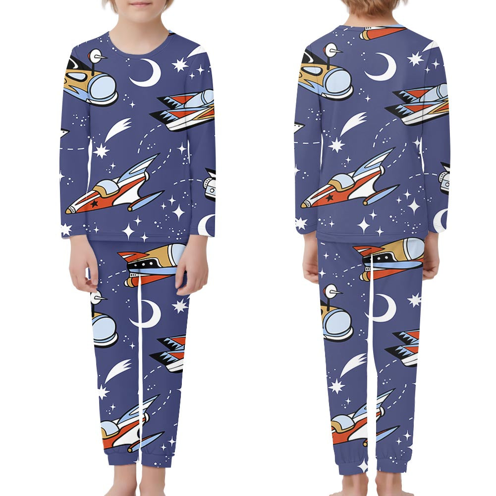 Spaceship & Stars Designed "Children" Pijamas