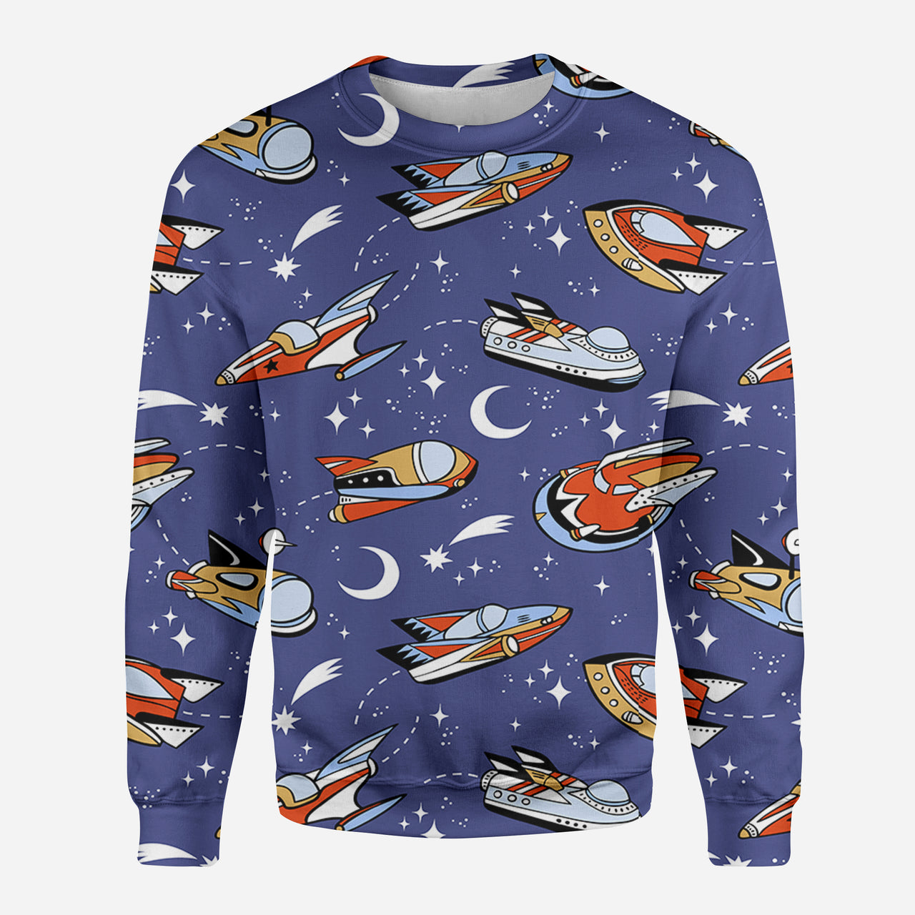 Spaceship & Stars Designed 3D Sweatshirts