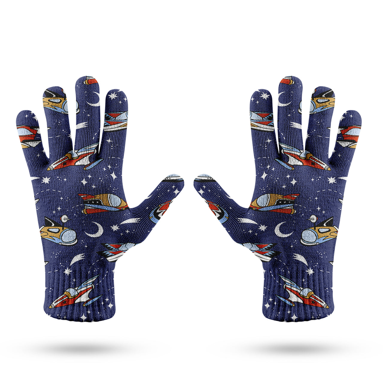 Spaceship & Stars Designed Gloves