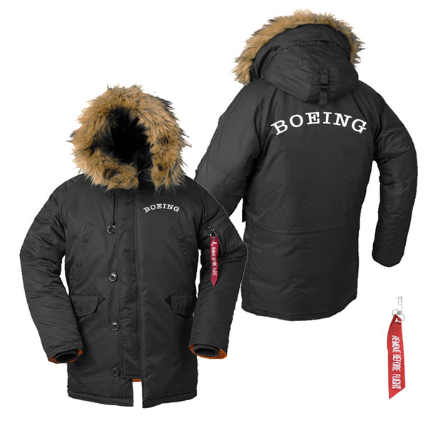Special BOEING Text Designed Parka Bomber Jackets