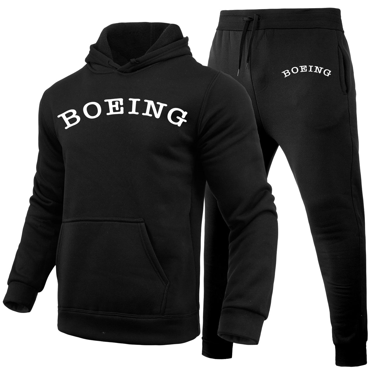 Special BOEING Text Designed Hoodies & Sweatpants Set