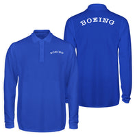 Thumbnail for Special BOEING Text Designed Long Sleeve Polo T-Shirts (Double-Side)