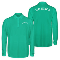 Thumbnail for Special BOEING Text Designed Long Sleeve Polo T-Shirts (Double-Side)