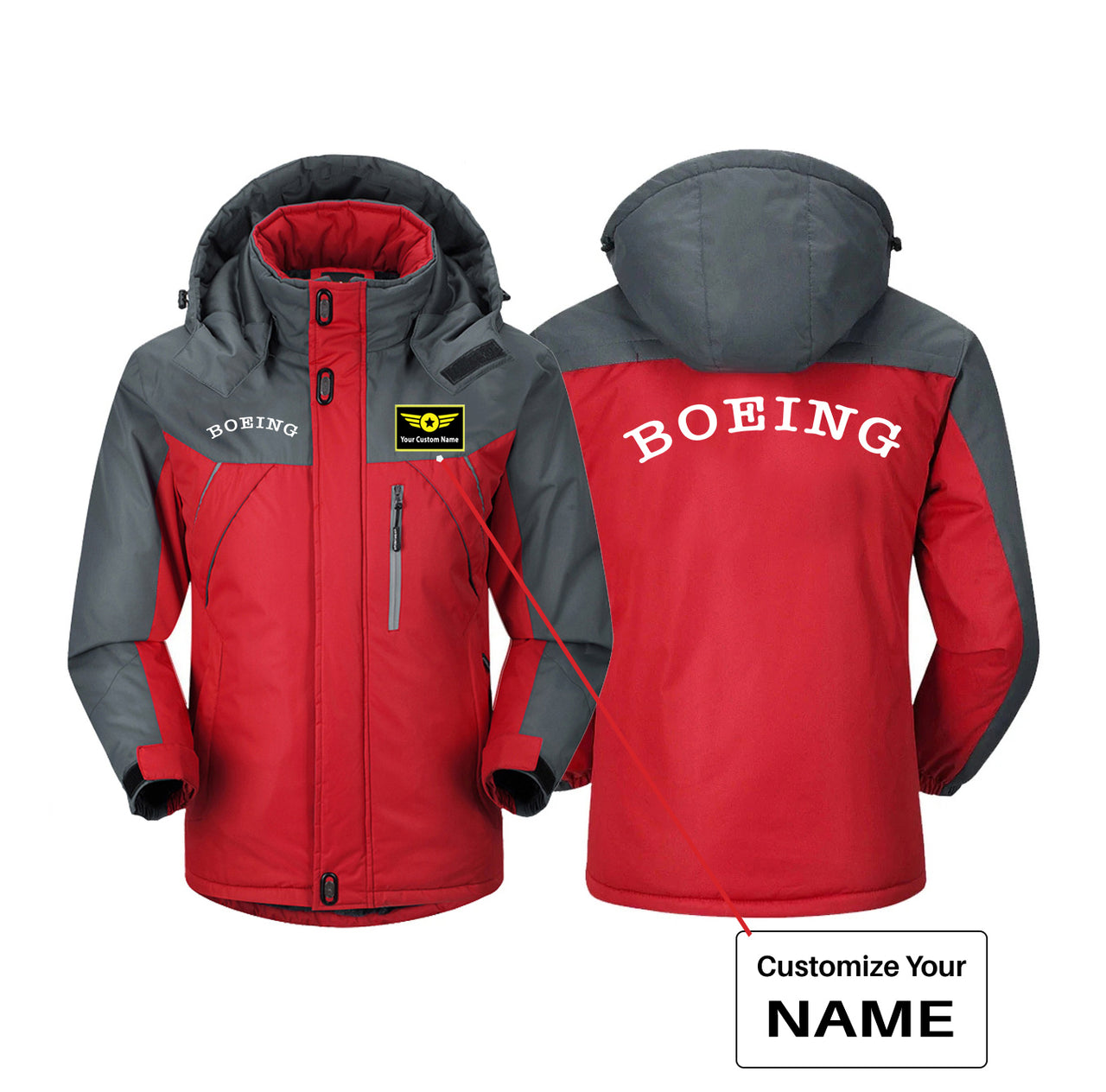 Special BOEING Text Designed Thick Winter Jackets