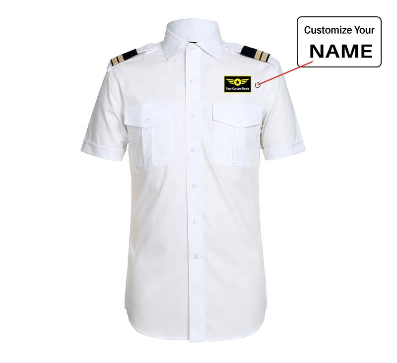 Custom Name with "Special Badge" Designed Pilot Shirts