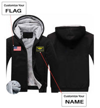 Thumbnail for Your Custom Name & Flag (Special Badge) Designed Zipped Sweatshirts