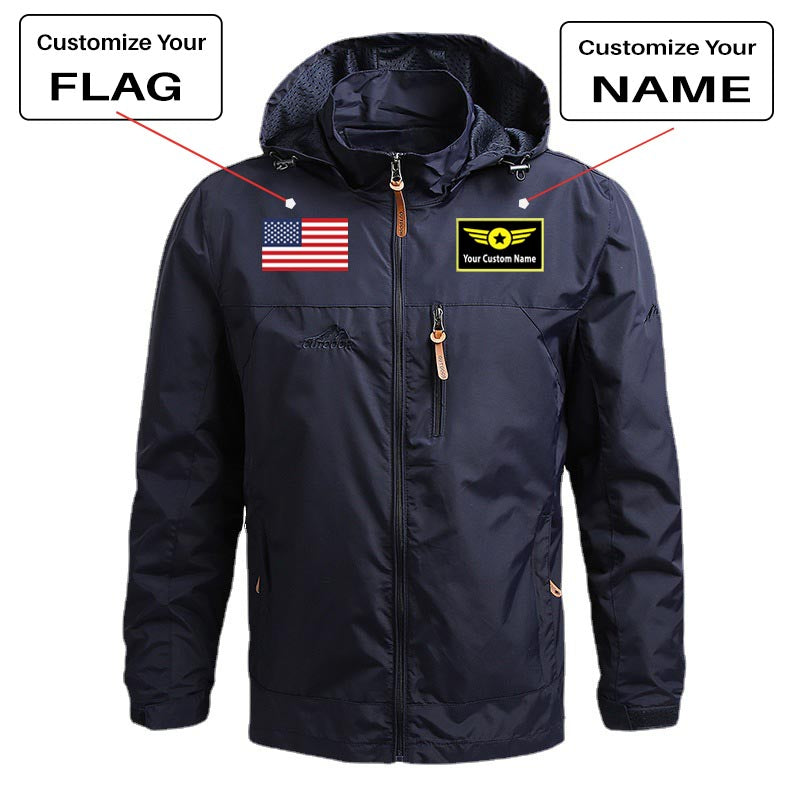 Custom Flag & Name with "Special Badge" Designed Thin Stylish Jackets