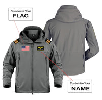 Thumbnail for Custom Flag & Name with EPAULETTES (Special Badge) Military Pilot Jackets