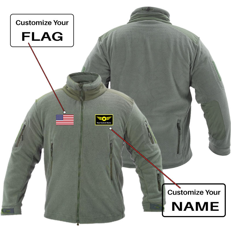 Custom Flag & Name "Special Badge" Fleece Military Jackets