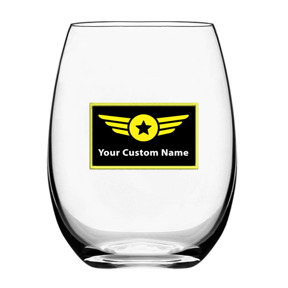 Custom Name "Special Badge" Designed Water & Drink Glasses