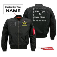 Thumbnail for Double Side Your Custom Logos & Name (Special Badge) Designed Pilot Jackets