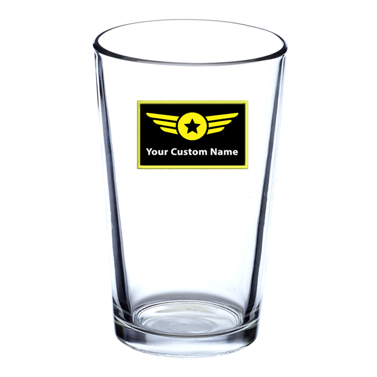 Custom Name "Special Badge" Designed Beer & Water Glasses