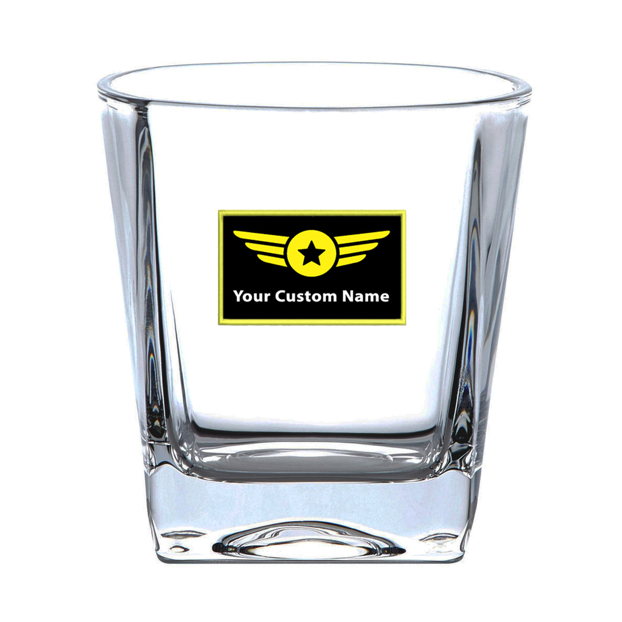 Custom Name "Special Badge" Designed Whiskey Glass