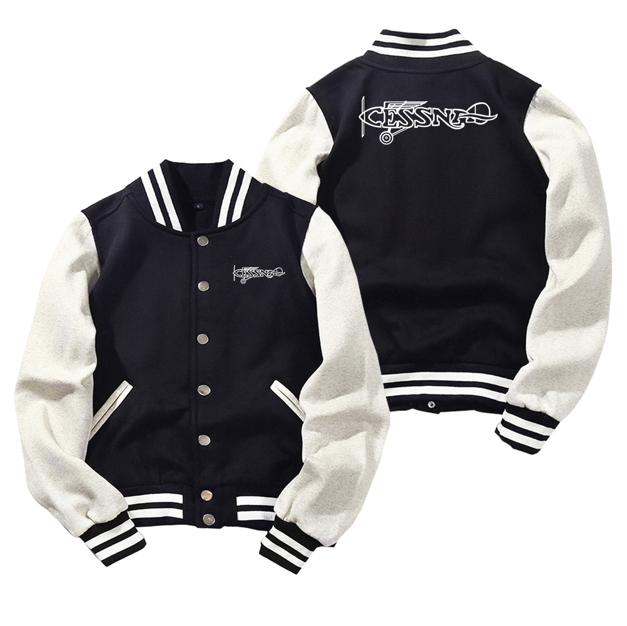 Special Cessna Text Designed Baseball Style Jackets
