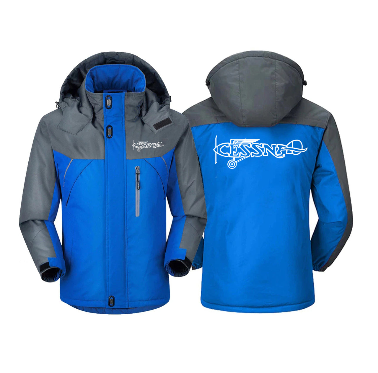 Special Cessna Text Designed Thick Winter Jackets