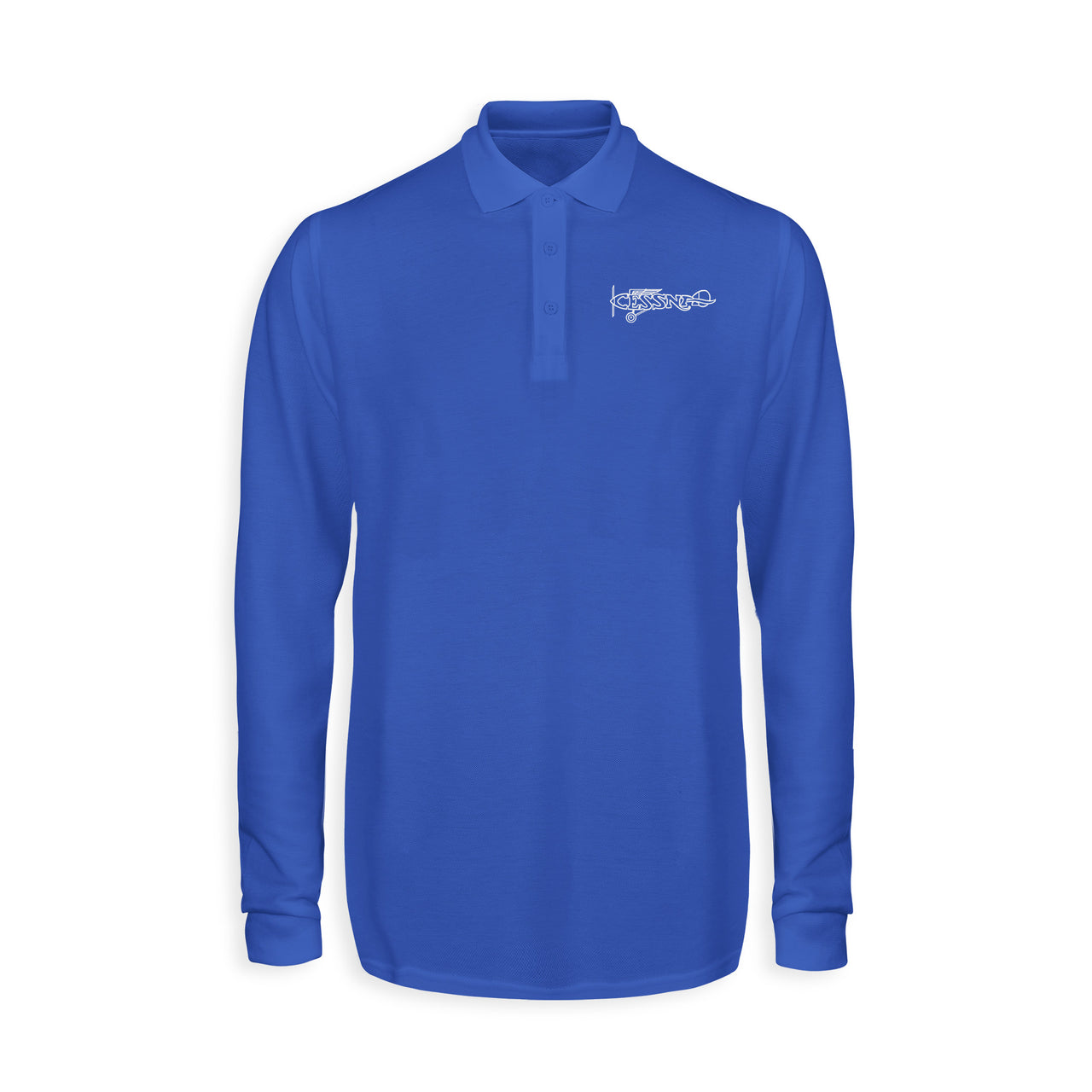 Special Cessna Text Designed Long Sleeve Polo T-Shirts