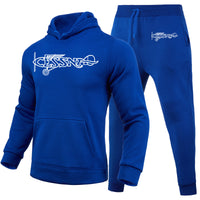 Thumbnail for Special Cessna Text Designed Hoodies & Sweatpants Set