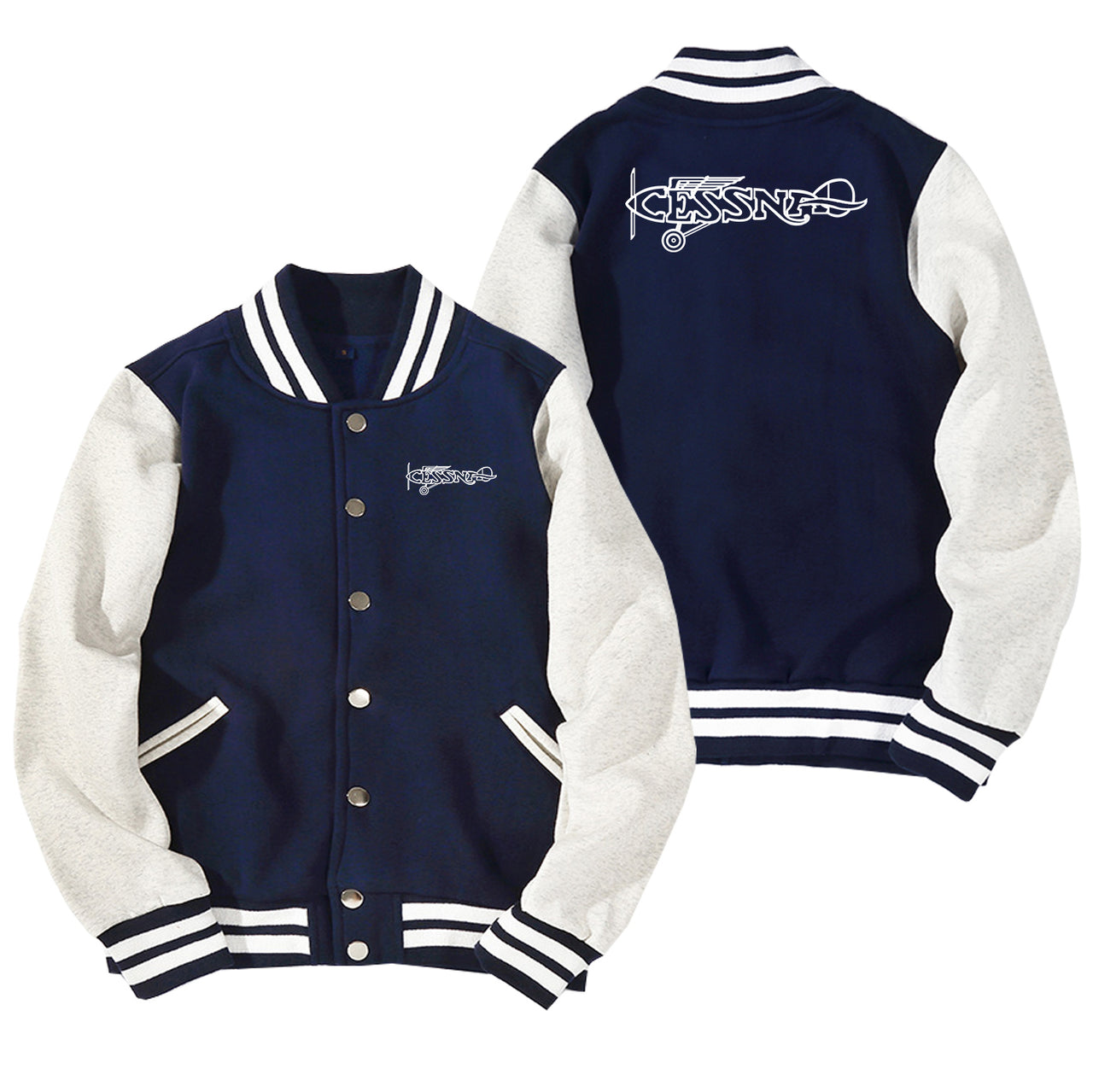 Special Cessna Text Designed Baseball Style Jackets