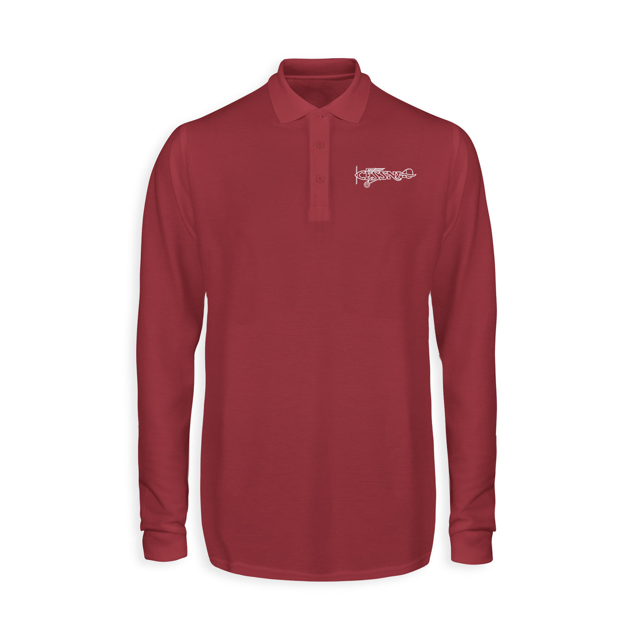 Special Cessna Text Designed Long Sleeve Polo T-Shirts
