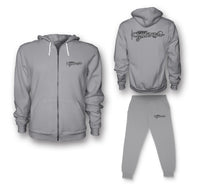 Thumbnail for Special Cessna Text Designed Zipped Hoodies & Sweatpants Set