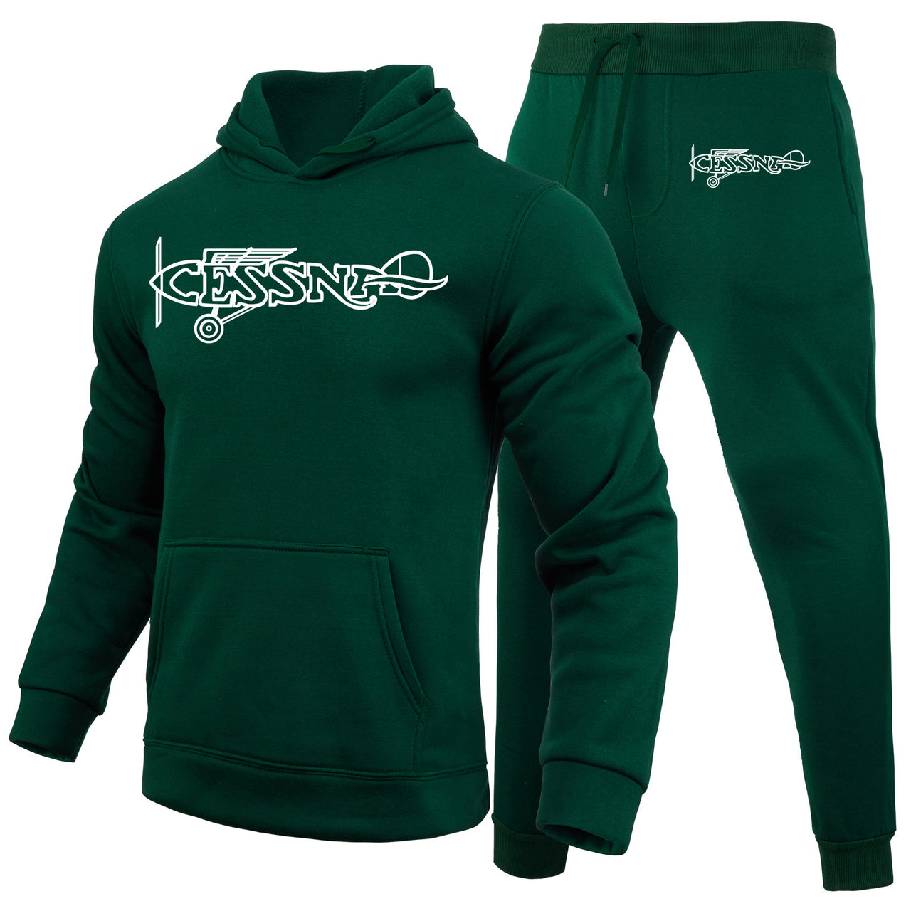 Special Cessna Text Designed Hoodies & Sweatpants Set