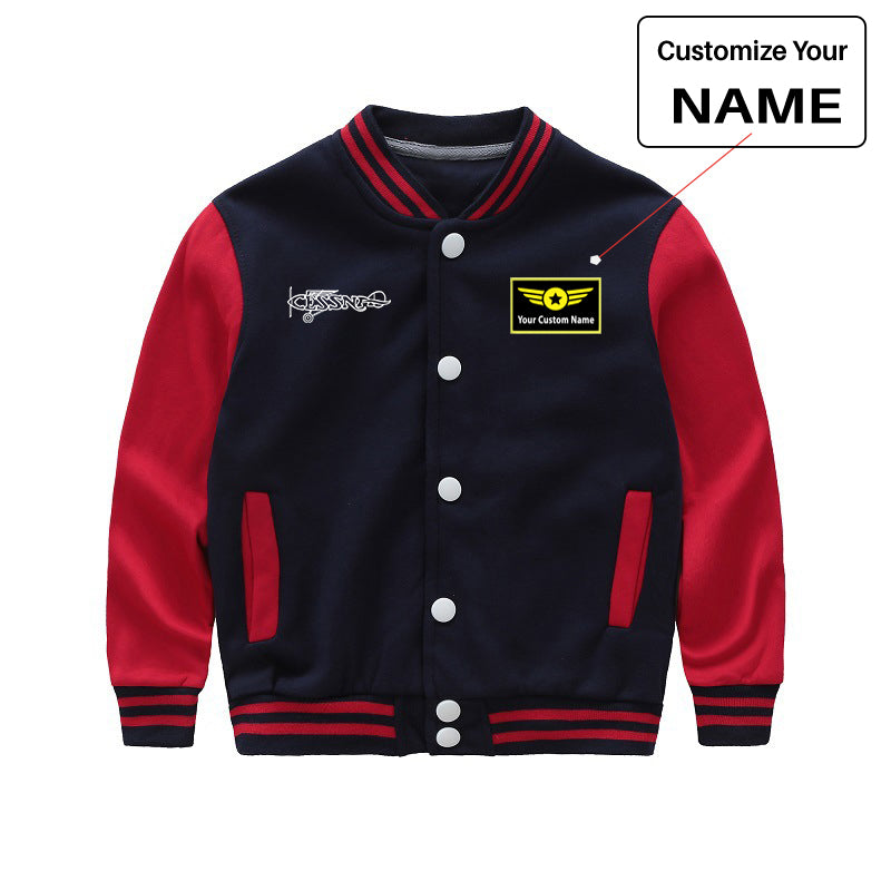 Special Cessna Text Designed "CHILDREN" Baseball Jackets