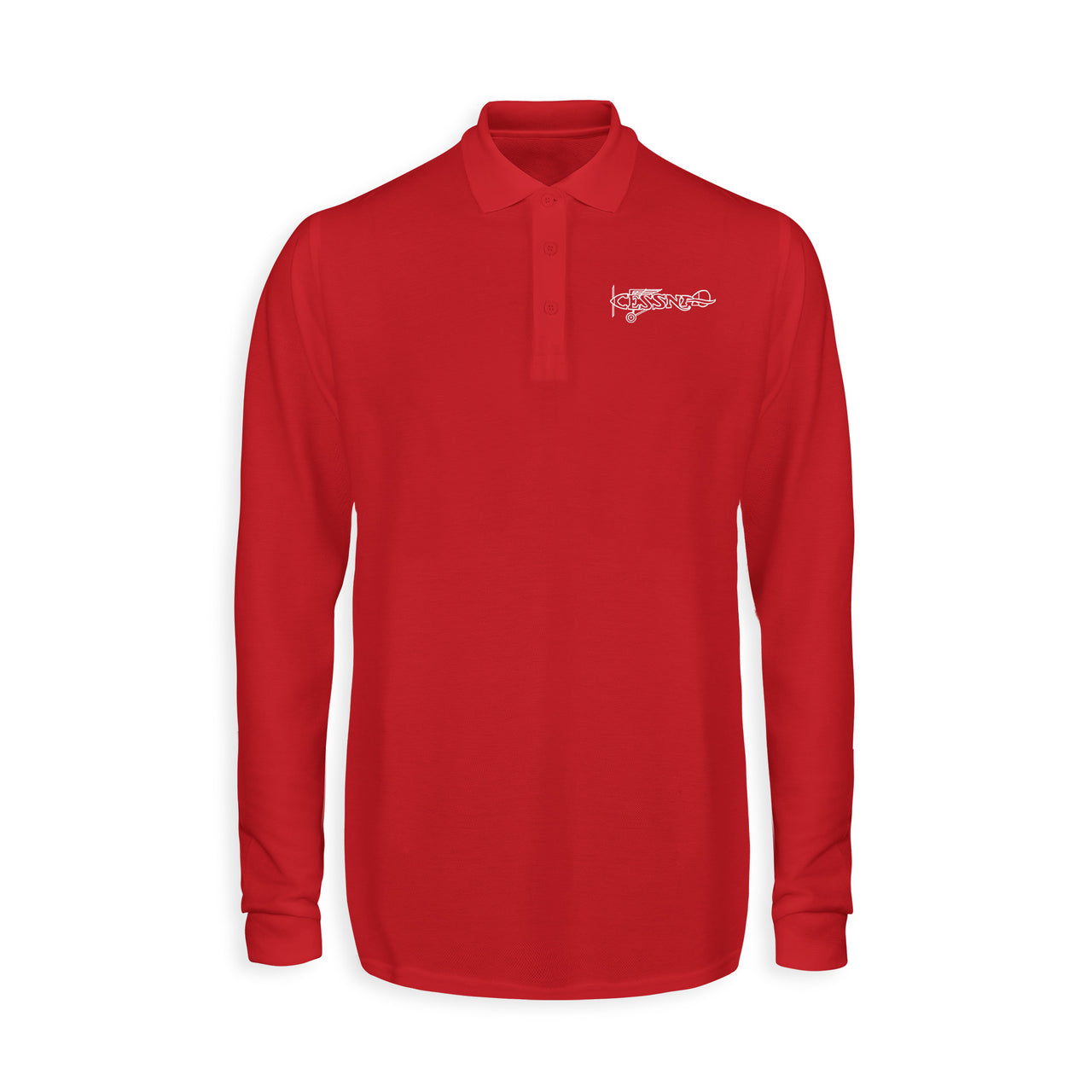 Special Cessna Text Designed Long Sleeve Polo T-Shirts