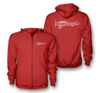 Thumbnail for Special Cessna Text Designed Zipped Hoodies
