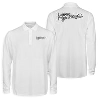 Thumbnail for Special Cessna Text Designed Long Sleeve Polo T-Shirts (Double-Side)