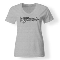 Thumbnail for Special Cessna Text Designed V-Neck T-Shirts