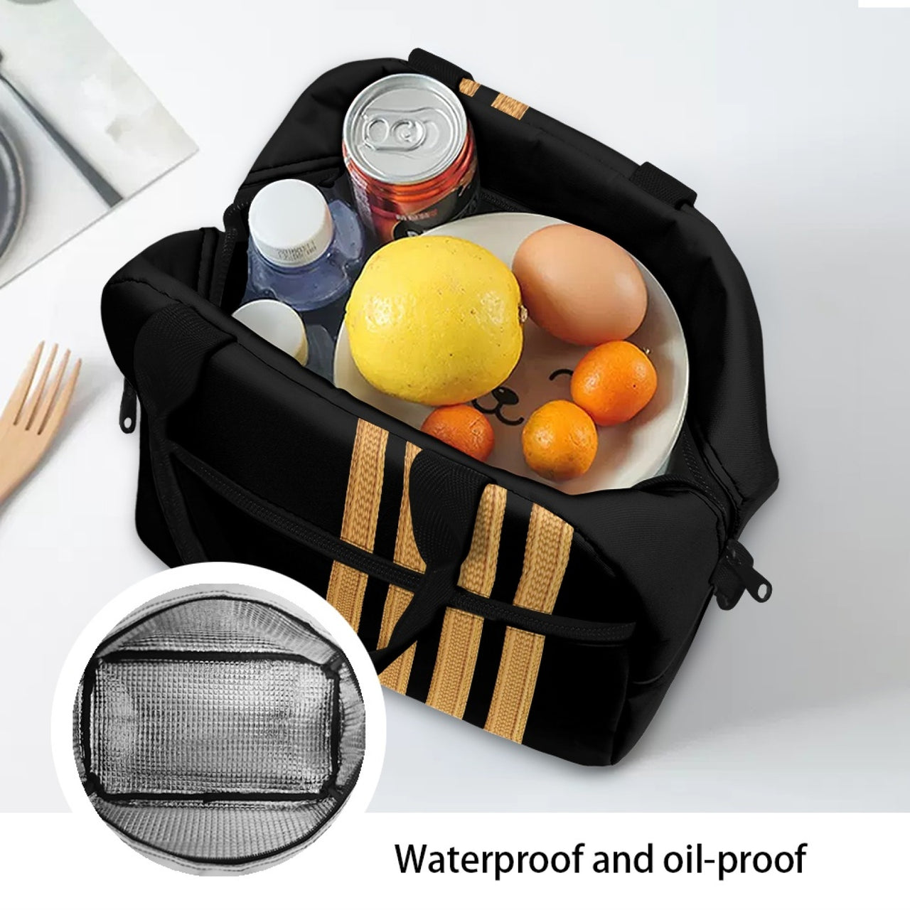 Special Golden Epaulettes (4,3,2 Lines) Designed Lunch Bags