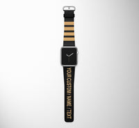 Thumbnail for Customizable NAME & Special Pilot Epaulette (4,3,2 Lines) Leather Apple Watch Straps