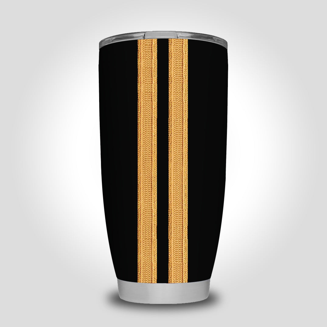 Special Pilot Epaulettes 2 Lines Designed Tumbler Travel Mugs