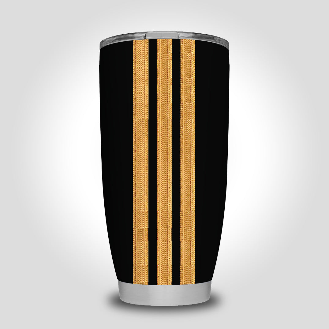 Special Pilot Epaulettes 3 Lines Designed Tumbler Travel Mugs
