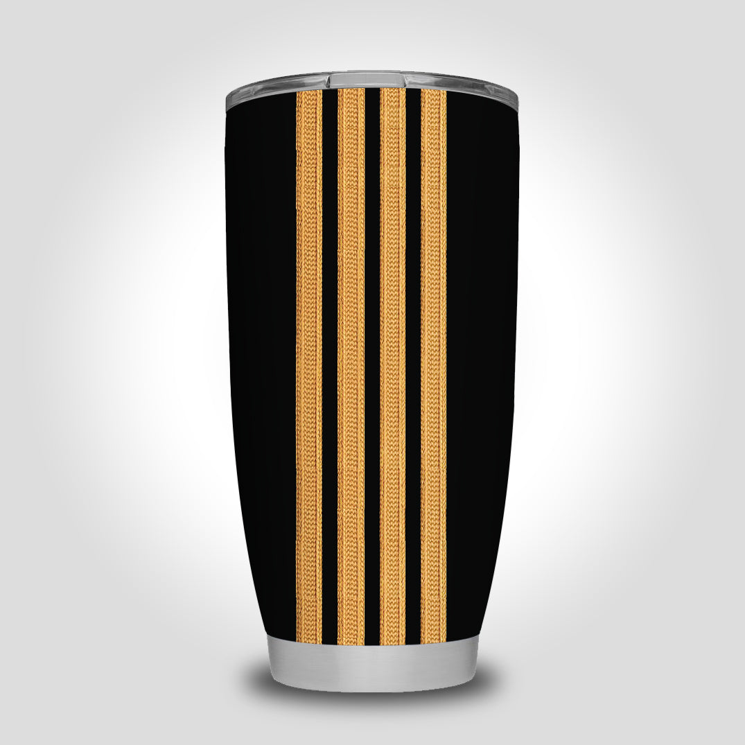 Special Pilot Epaulettes 4 Lines Designed Tumbler Travel Mugs
