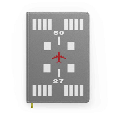 Special Runway (Gray) aviation design on premium hardcover notebook.