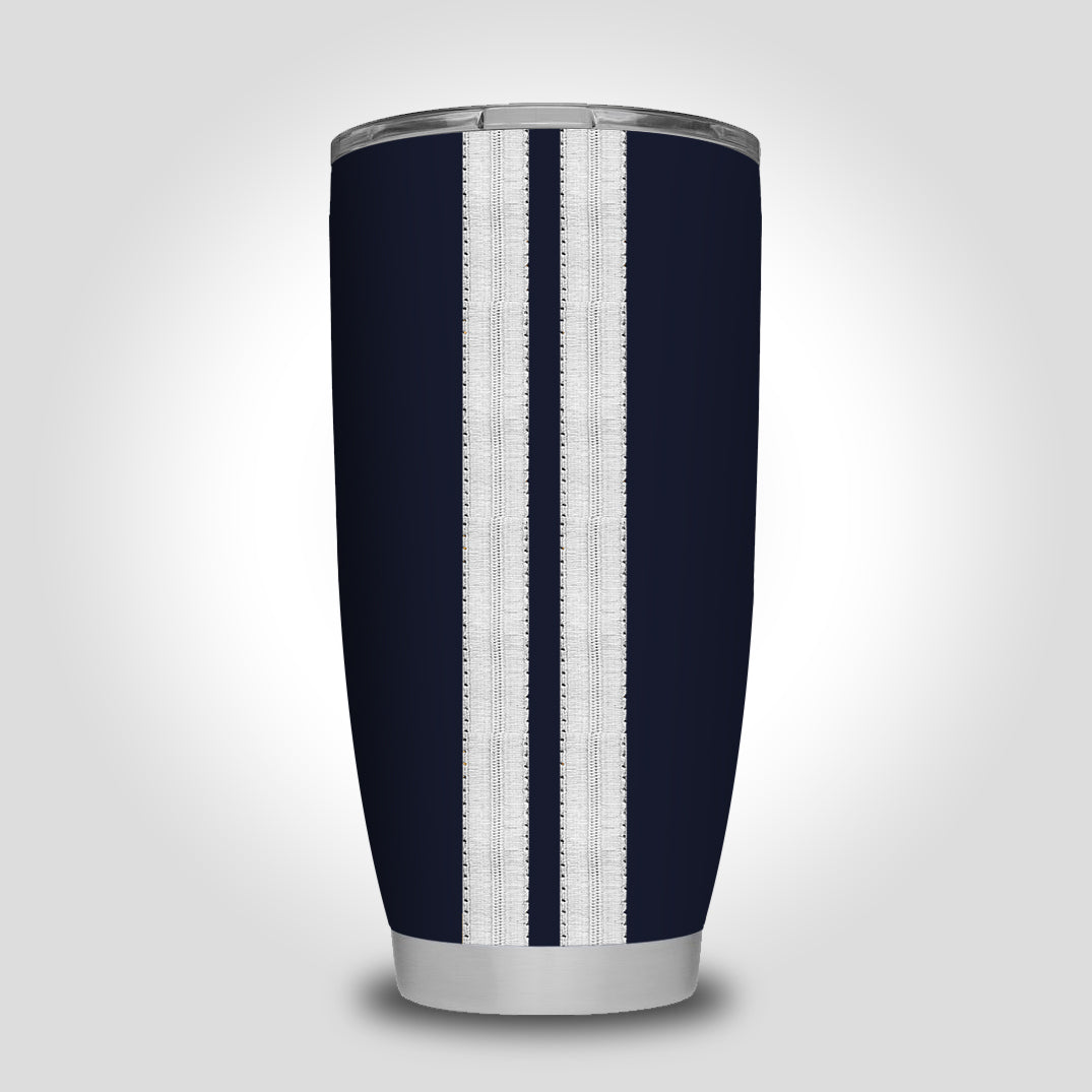 Special Silver Pilot Epaulettes 2 Lines Designed Tumbler Travel Mugs