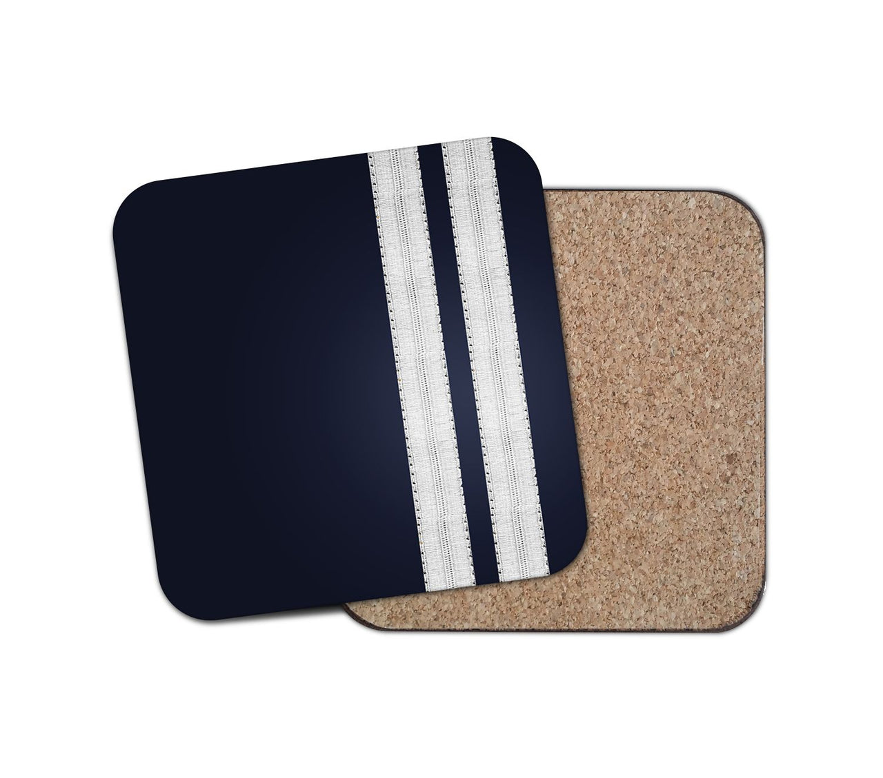 Special Silver Pilot Epaulettes 2 Lines Designed Coasters