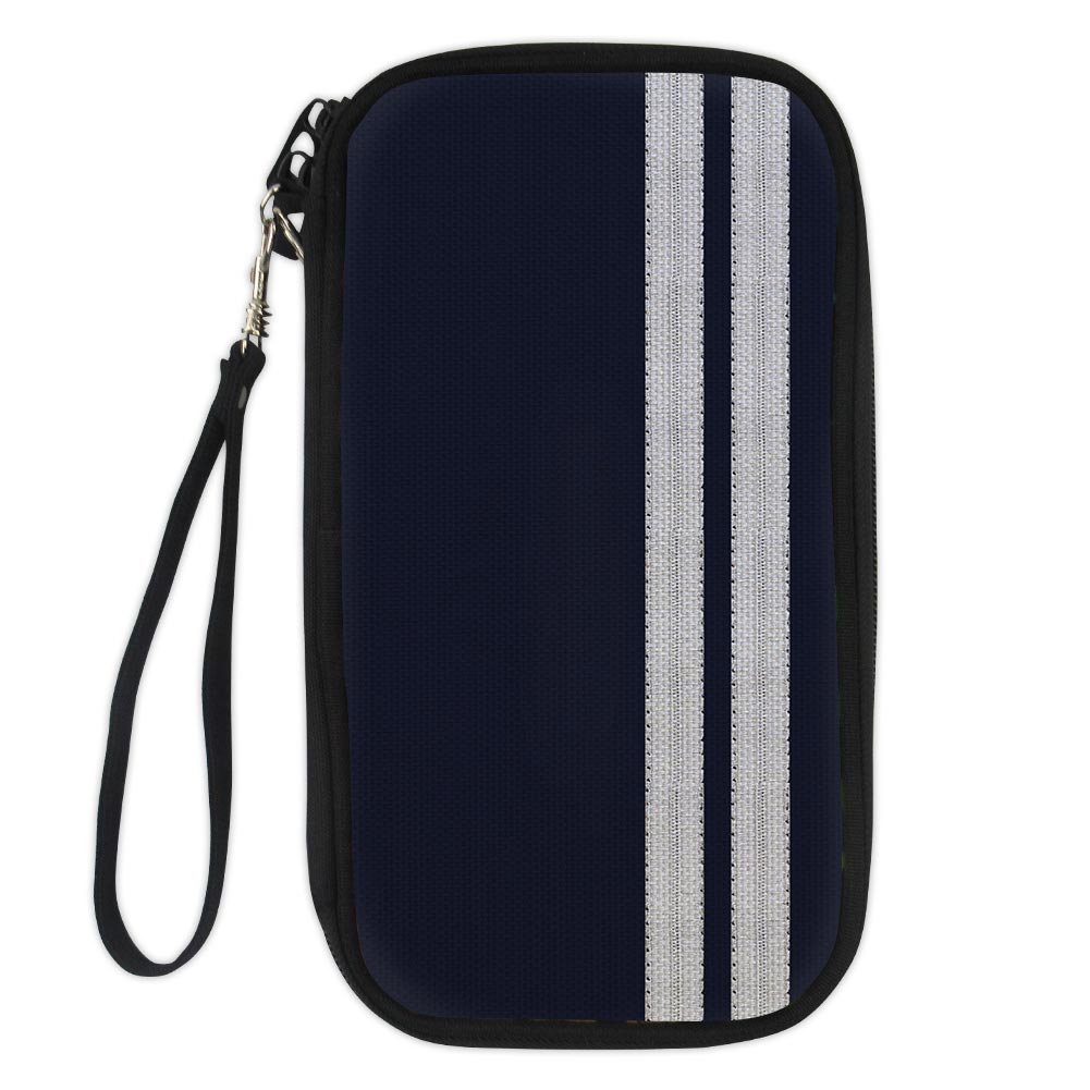 Special Silver Pilot Epaulettes 2 Lines Designed Travel Cases & Wallets