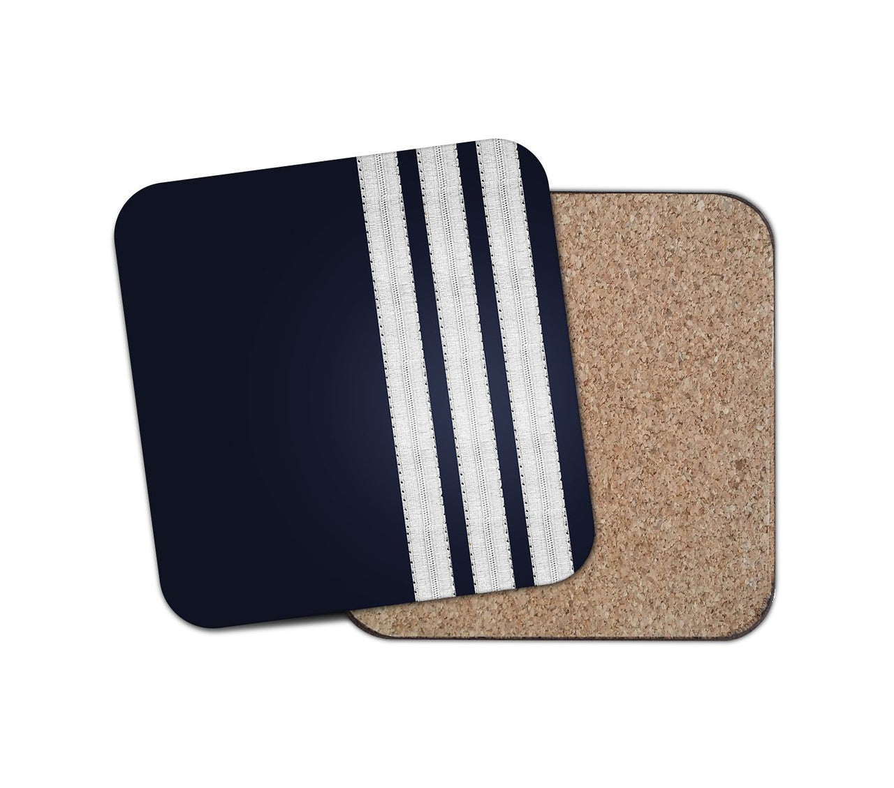Special Silver Pilot Epaulettes 3 Lines Designed Coasters
