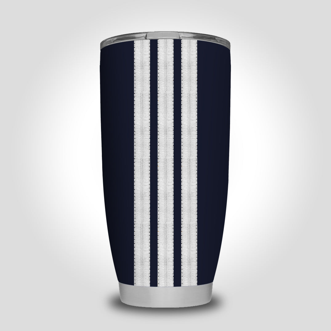 Special Silver Pilot Epaulettes 3 Lines Designed Tumbler Travel Mugs
