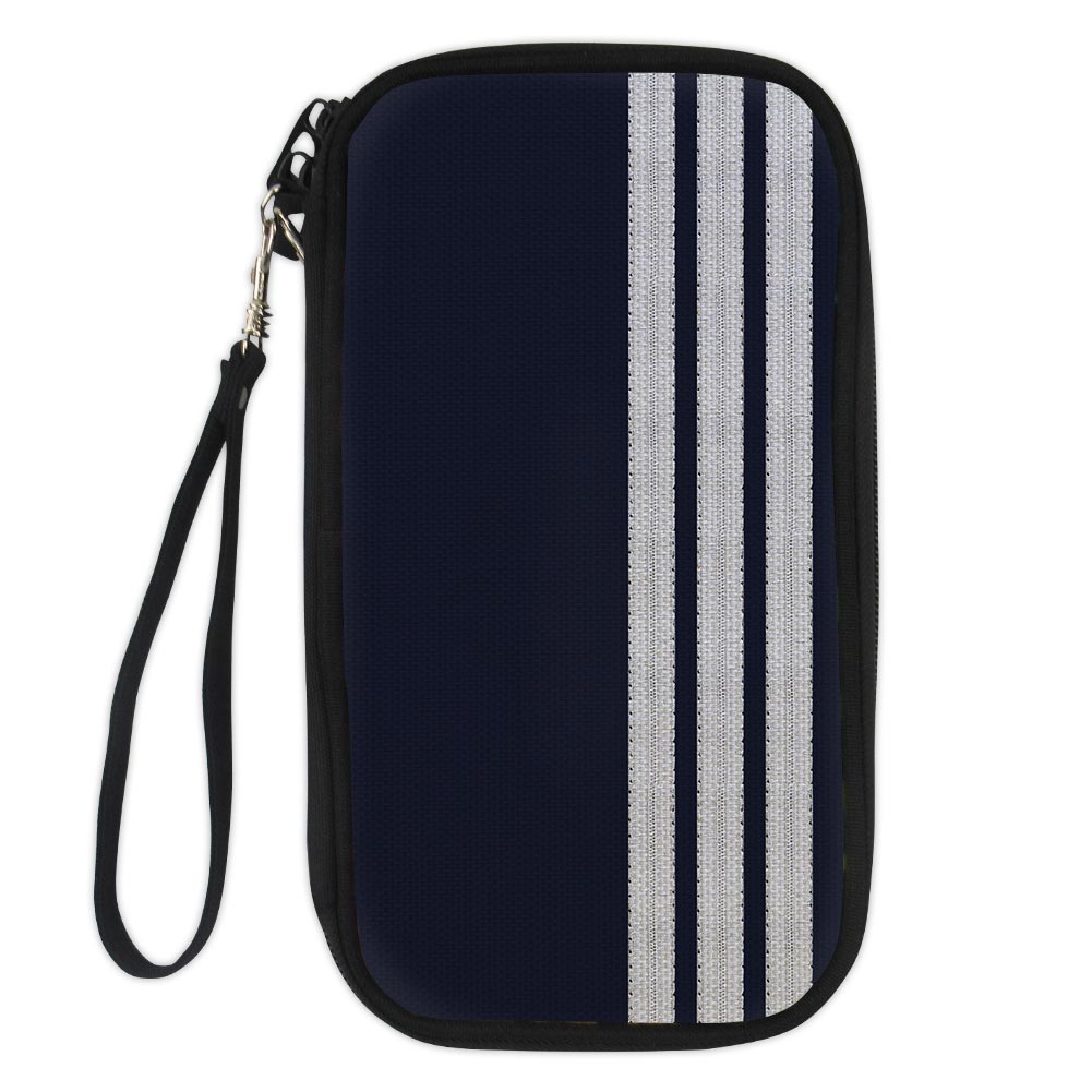 Special Silver Pilot Epaulettes 3 Lines Designed Travel Cases & Wallets