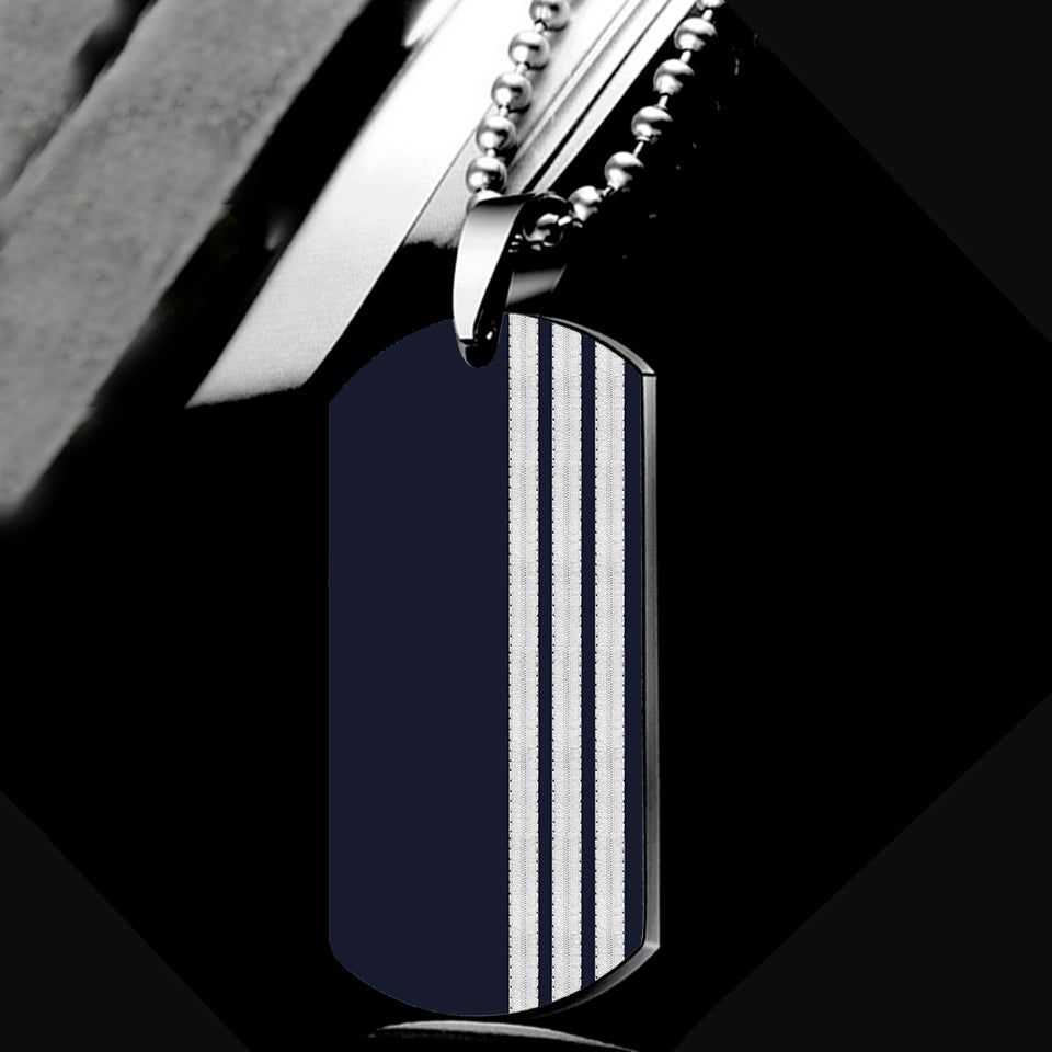Special Silver Pilot Epaulettes 3 Lines Designed Metal Necklaces
